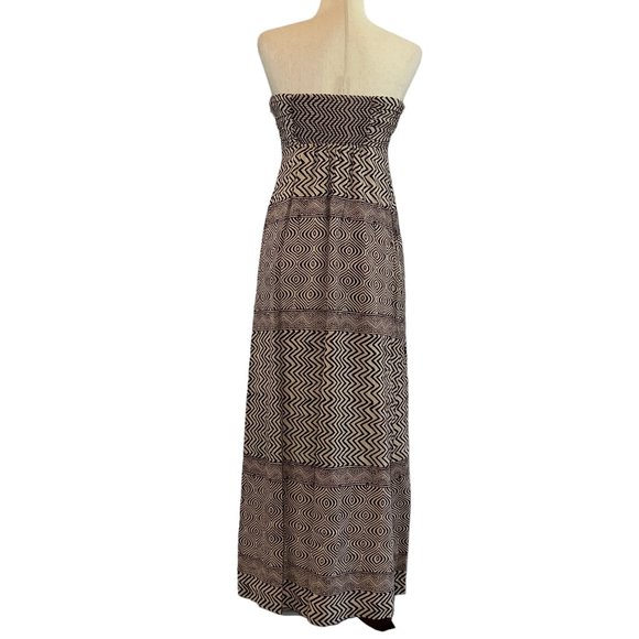 Edme & Esyllte for Anthropologie Strapless Aztec Print Maxi Dress Size 2 - Picture 2 of 12